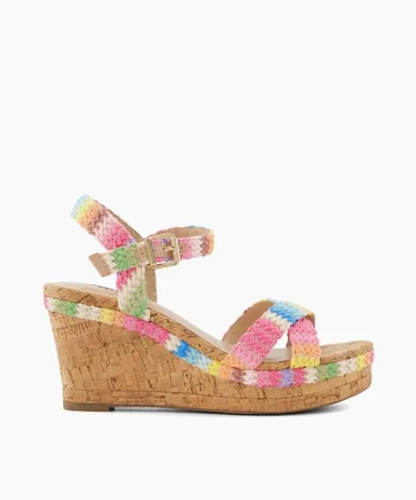 Dune London Heeled Sandals Kelisa Multi BraidedCrossStrap CorkWedge Sandals Dune London Multi 8211 Women Dune London Heeled Sandals Kelisa Multi BraidedCrossStrap CorkWedge Sandals Dune London Multi 8211 Women