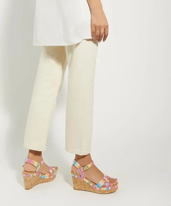 Dune London Heeled Sandals Kelisa Multi BraidedCrossStrap CorkWedge Sandals Dune London Multi 8211 Women Dune London Heeled Sandals Kelisa Multi BraidedCrossStrap CorkWedge Sandals Dune London Multi 8211 Women