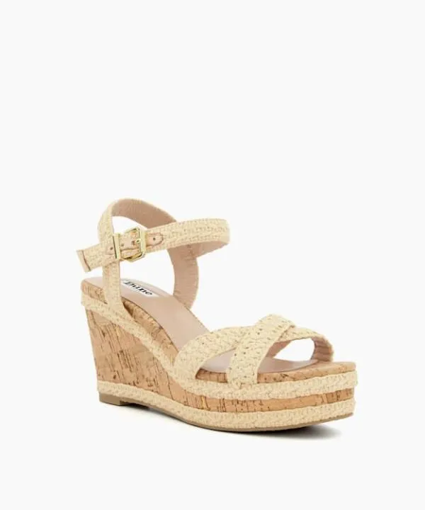 Dune London Heeled Sandals Kelisa Natural BraidedCrossStrap CorkWedge Sandals Dune London Neutral 8211 Women Dune London Heeled Sandals Kelisa Natural BraidedCrossStrap CorkWedge Sandals Dune London Neutral 8211 Women