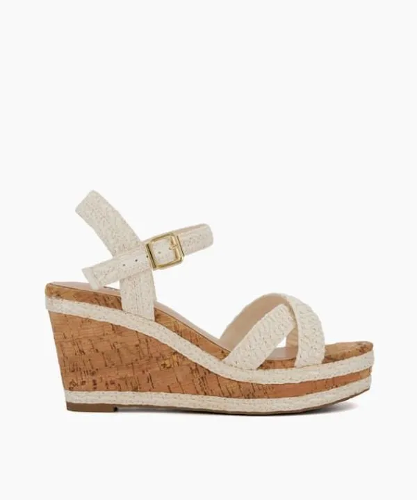 Dune London Heeled Sandals Kelisa White BraidedCrossStrap CorkWedge Sandals Dune London White 8211 Women Dune London Heeled Sandals Kelisa White BraidedCrossStrap CorkWedge Sandals Dune London White 8211 Women