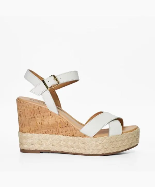 Dune London Heeled Sandals Kindest White Cork And Woven Wedge Sandals Dune London White 8211 Women Dune London Heeled Sandals Kindest White Cork And Woven Wedge Sandals Dune London White 8211 Women