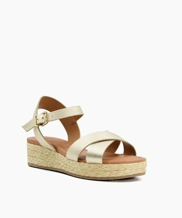Dune London Heeled Sandals Linnie Gold Woven Flatform Sandals Dune London Metallic 8211 Women