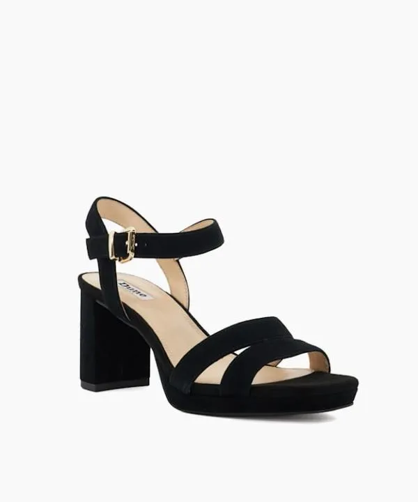 Dune London Heeled Sandals Manifesting Black Block Heel Sandals Dune London Black Suede 8211 Women