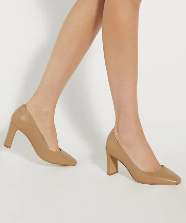 Dune London Heels Arriving Cappuccino High Block Heel Court Shoes Dune London Brown 8211 Women