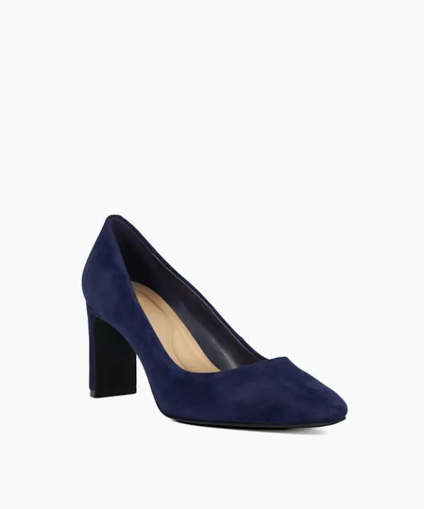 Dune London Heels Arriving Navy High Block Heel Court Shoes Dune London Blue 8211 Women