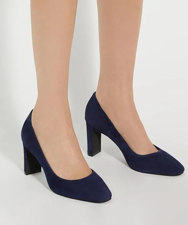 Dune London Heels Arriving Navy High Block Heel Court Shoes Dune London Blue 8211 Women