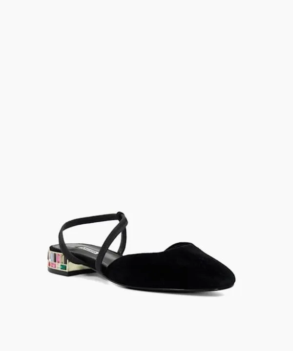 Dune London Heels Collectable Black Jewel Embellished Low Heel Slingback Dune London Black 8211 Women