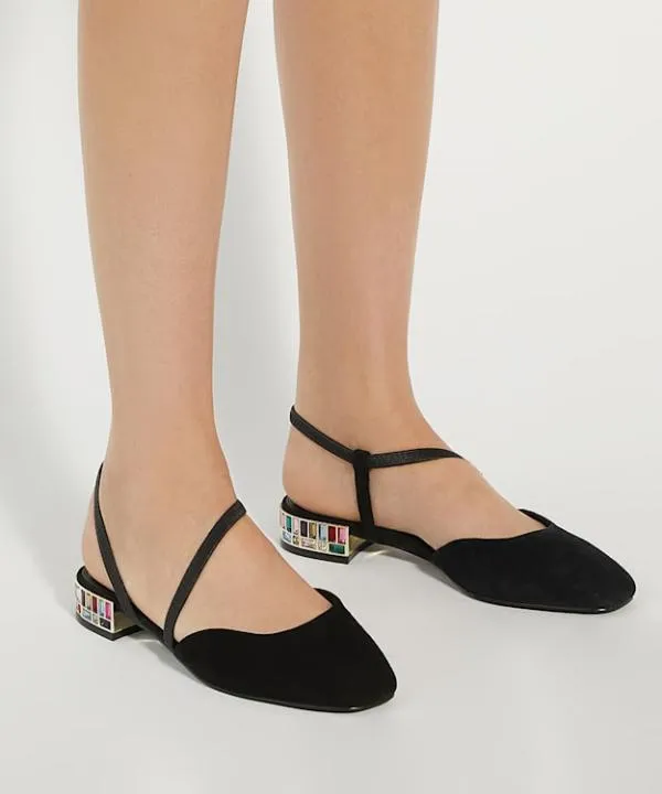 Dune London Heels Collectable Black Jewel Embellished Low Heel Slingback Dune London Black 8211 Women