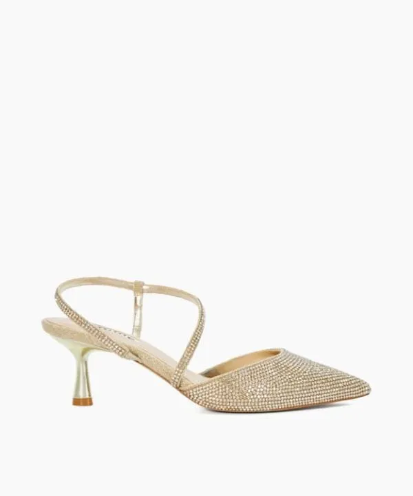 Dune London Heels Competitive Bronze Hotfix Kitten Heel Slingbacks Dune London Metallic 8211 Women