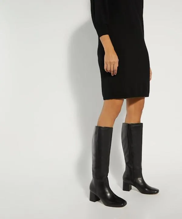 Dune London Knee High Boots Signature Black BlockHeeled Leather KneeHigh Boots Dune London Black 8211 Women Dune London Knee High Boots Signature Black BlockHeeled Leather KneeHigh Boots Dune London Black 8211 Women
