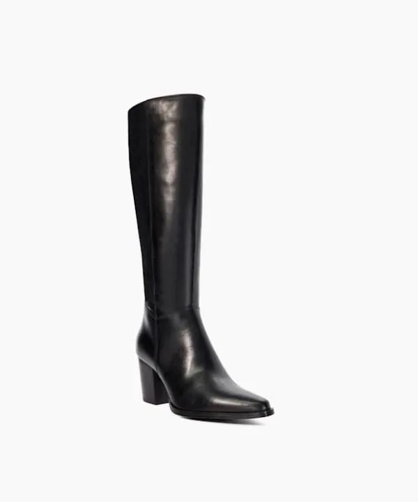 Dune London Knee High Boots Silahs Black Leather Western Knee High Boots Dune London Black 8211 Women