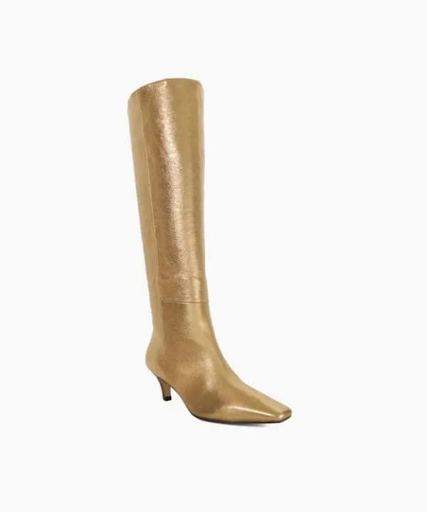 Dune London Knee High Boots Slink Gold Knee High Low Heel Boots Dune London Metallic 8211 Women Dune London Knee High Boots Slink Gold Knee High Low Heel Boots Dune London Metallic 8211 Women