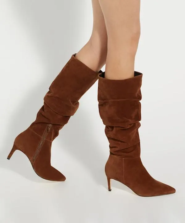 Dune London Knee High Boots Slouchings Dark Tan Pointed Toe Slouchy KneeHigh Boots Dune London Brown 8211 Women Dune London Knee High Boots Slouchings Dark Tan Pointed Toe Slouchy KneeHigh Boots Dune London Brown 8211 Women