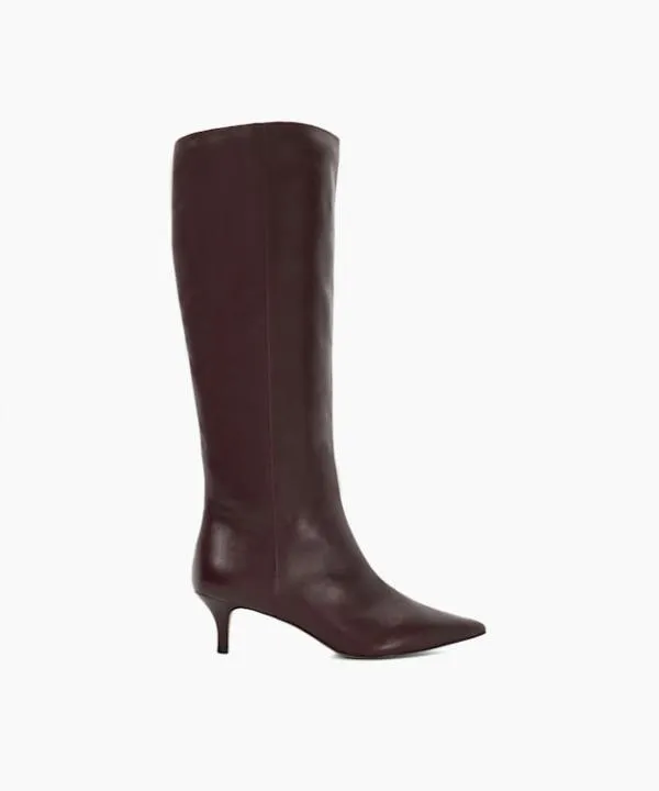 Dune London Knee High Boots Smooth Dark Red KittenHeeled KneeHigh Boots Dune London Red 8211 Women Dune London Knee High Boots Smooth Dark Red KittenHeeled KneeHigh Boots Dune London Red 8211 Women
