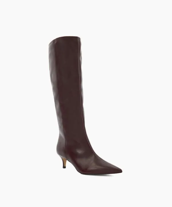 Dune London Knee High Boots Smooth Dark Red KittenHeeled KneeHigh Boots Dune London Red 8211 Women Dune London Knee High Boots Smooth Dark Red KittenHeeled KneeHigh Boots Dune London Red 8211 Women