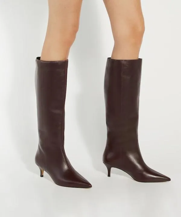 Dune London Knee High Boots Smooth Dark Red KittenHeeled KneeHigh Boots Dune London Red 8211 Women Dune London Knee High Boots Smooth Dark Red KittenHeeled KneeHigh Boots Dune London Red 8211 Women