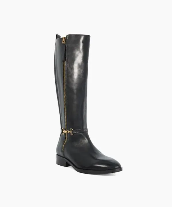 Dune London Knee High Boots Taylyn Black Knee High Boots With Signature Buckle Detail Dune London Black 8211 Women