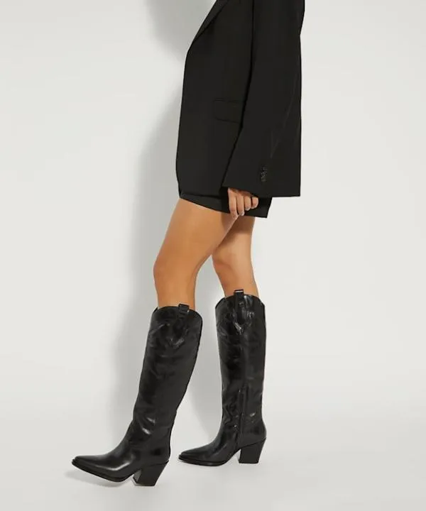 Dune London Knee High Boots Tennessee Black Leather KneeHigh Western Boots Dune London Black 8211 Women Dune London Knee High Boots Tennessee Black Leather KneeHigh Western Boots Dune London Black 8211 Women