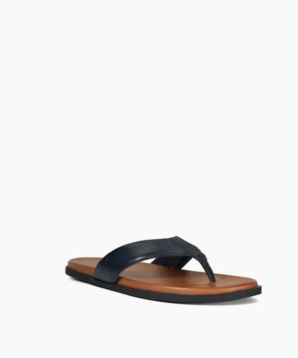 Dune London Leather Sandals Inspires Navy Leather ToePost Sandals Dune London Blue 8211 Men