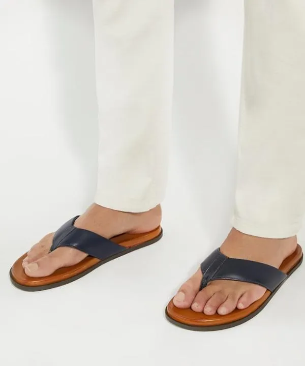 Dune London Leather Sandals Inspires Navy Leather ToePost Sandals Dune London Blue 8211 Men