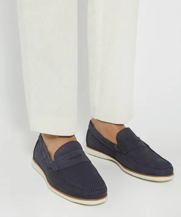 Dune London Loafers Berkly Navy Penny Trim Nubuck Loafers Dune London Blue 8211 Men Dune London Loafers Berkly Navy Penny Trim Nubuck Loafers Dune London Blue 8211 Men