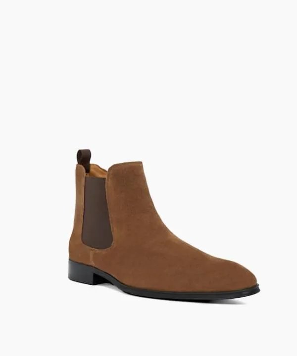 Dune London Smart Boots Mandatory Brown Wide Fit Leather Chelsea Boots Dune London Brown 8211 Men