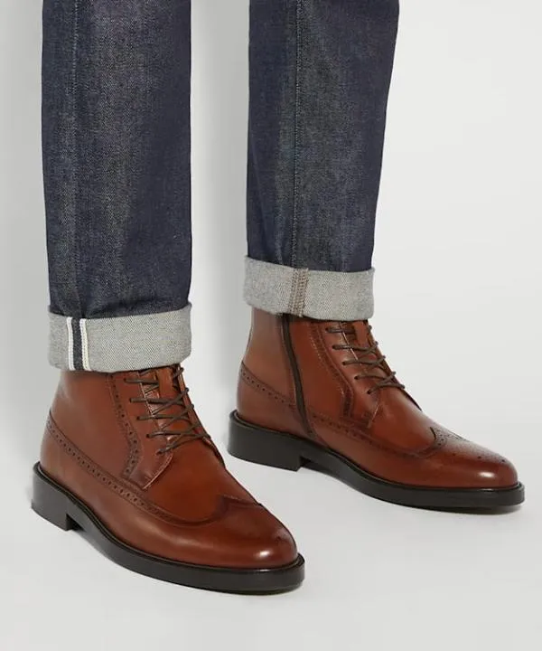 Dune London Smart Boots Marlon Tan Brogue Detail Lace Up Formal Boots Dune London Brown 8211 Men Dune London Smart Boots Marlon Tan Brogue Detail Lace Up Formal Boots Dune London Brown 8211 Men