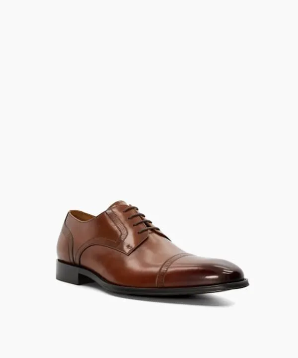 Dune London Smart Shoes Salone Dark Tan Leather Derby Shoes Dune London Brown 8211 Men