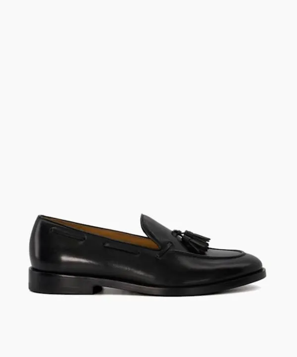 Dune London Smart Shoes Sanders Black Leather Tassel Trimmed Loafers Dune London Black 8211 Men Dune London Smart Shoes Sanders Black Leather Tassel Trimmed Loafers Dune London Black 8211 Men