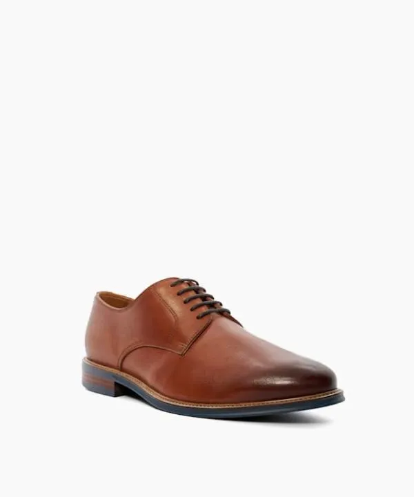 Dune London Smart Shoes Stanleyy Tan Natural Wood Sole Gibson Shoes Dune London Brown 8211 Men