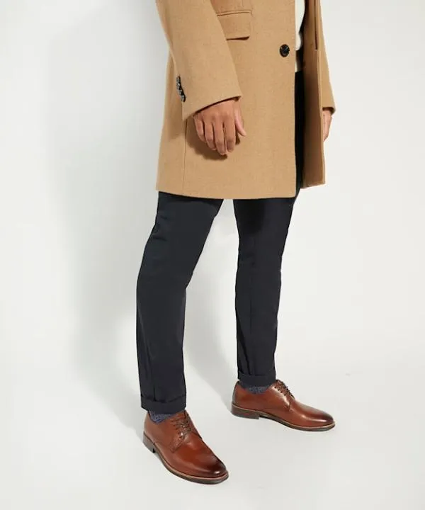 Dune London Smart Shoes Stanleyy Tan Natural Wood Sole Gibson Shoes Dune London Brown 8211 Men