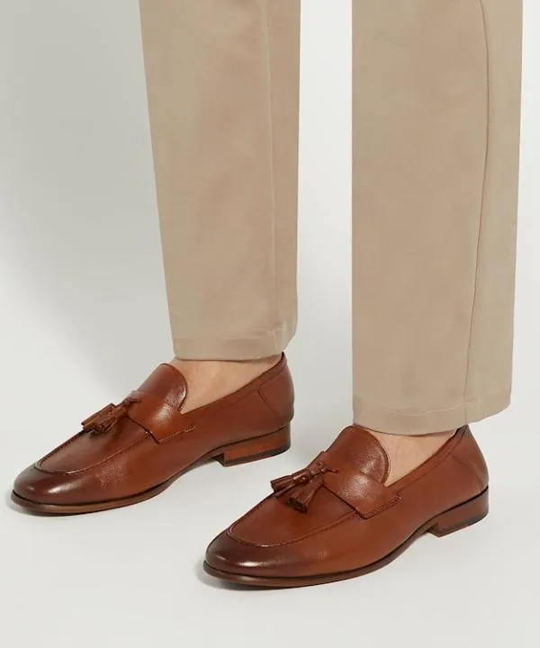 Dune London Smart Shoes Supremium Tan Leather Crush Back Tassel Loafer Dune London Brown 8211 Men Dune London Smart Shoes Supremium Tan Leather Crush Back Tassel Loafer Dune London Brown 8211 Men