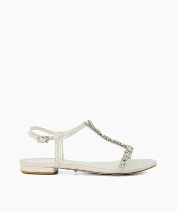 Dune London Wedding Shoes Nuptuals Ivory Jewel Embellished Flat Wedding Sandals Dune London White 8211 Women Dune London Wedding Shoes Nuptuals Ivory Jewel Embellished Flat Wedding Sandals Dune London White 8211 Women