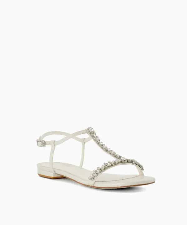 Dune London Wedding Shoes Nuptuals Ivory Jewel Embellished Flat Wedding Sandals Dune London White 8211 Women Dune London Wedding Shoes Nuptuals Ivory Jewel Embellished Flat Wedding Sandals Dune London White 8211 Women