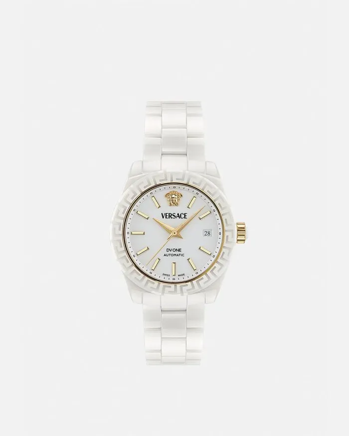 DV One Automatic Watch White Women Versace Watches