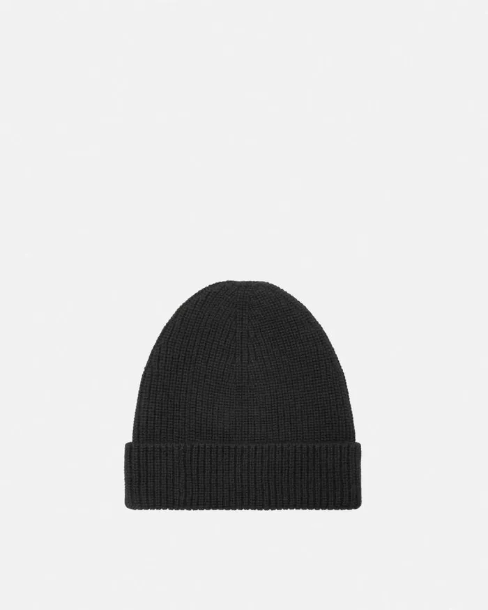 Embroidered Medusa Kids Knit Beanie Black Children Versace Accessories