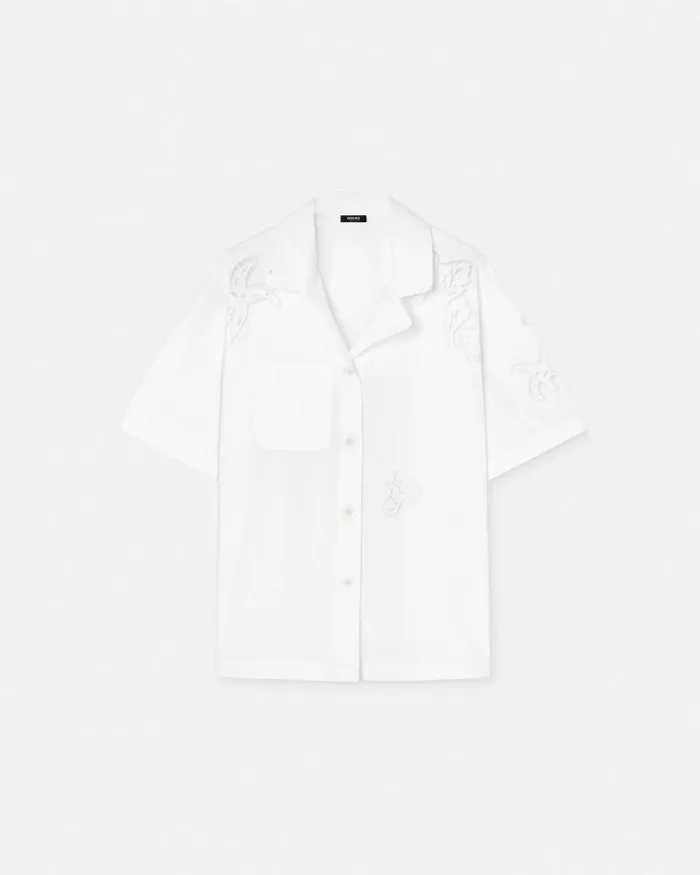 Embroidered Sangallo Shirt White Women Versace Shirts and Tops