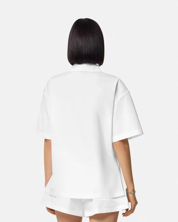 Embroidered Sangallo Shirt White Women Versace Shirts and Tops