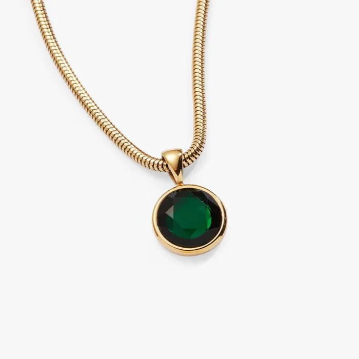 Emerald Crystal Necklace Stainless Steel Gold Women Alex And Ani Luck Emerald Crystal Necklace Stainless Steel Gold Women Alex And Ani Luck