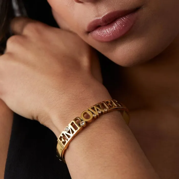 Empower Hinge Bracelet Stainless Steel Gold Women Alex And Ani Strength Protection Empower Hinge Bracelet Stainless Steel Gold Women Alex And Ani Strength Protection