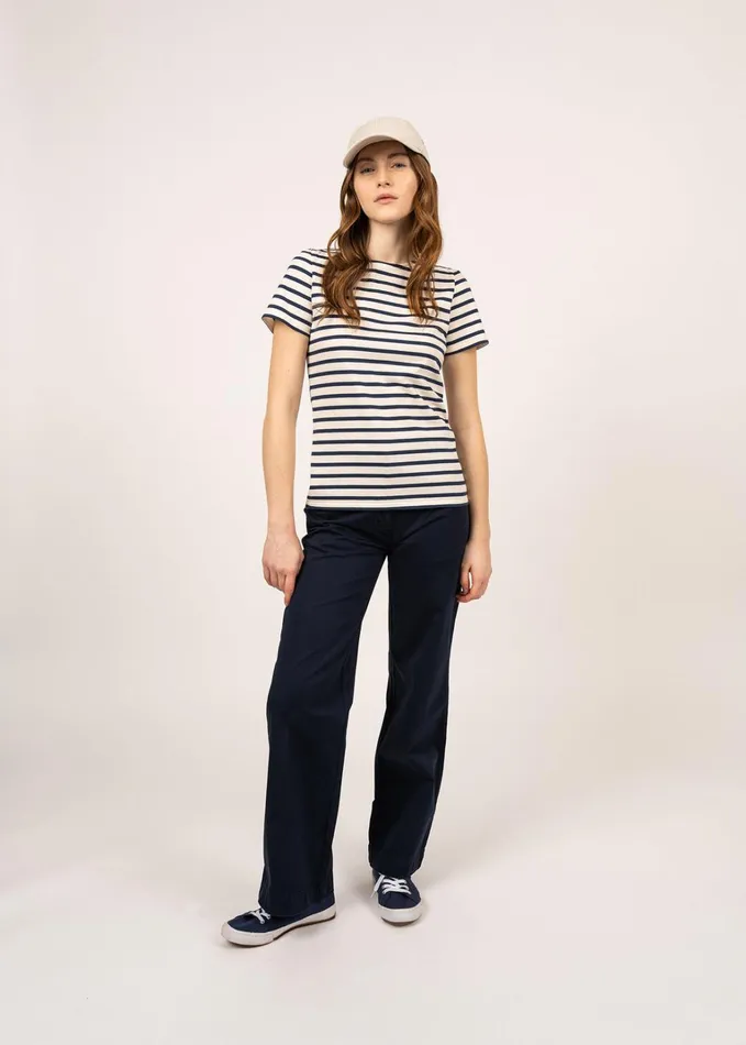 Etrille Ii Nautical Stripe Tee With Short Sleeves Soft Cotton Ecrunavy Women Saint James Breton Striped Shirts Etrille Ii Nautical Stripe Tee With Short Sleeves Soft Cotton Ecrunavy Women Saint James Breton Striped Shirts