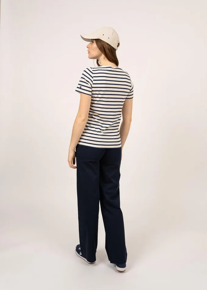 Etrille Ii Nautical Stripe Tee With Short Sleeves Soft Cotton Ecrunavy Women Saint James Breton Striped Shirts