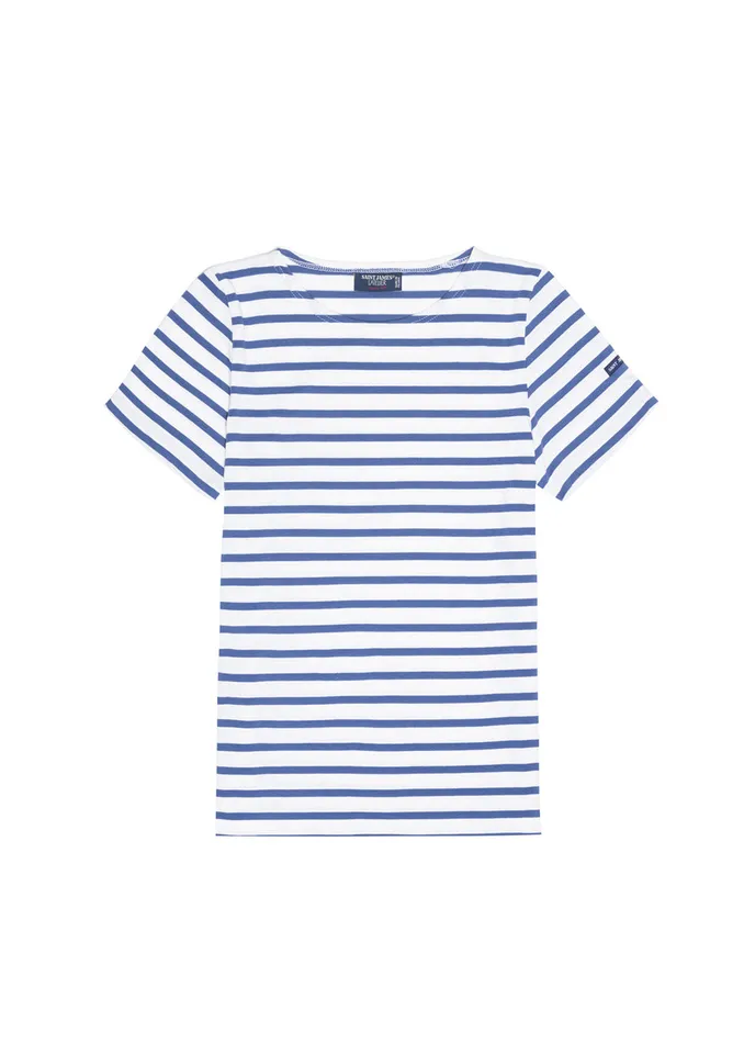 Etrille Nautical Stripe Tee With Short Sleeves Soft Cotton Whiteroyalblue Women Saint James Breton Striped Shirts