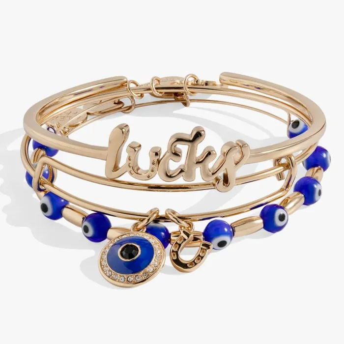 Evil Eye Bangles Set Of 3 Gold Women Alex And Ani Jewelry Sets