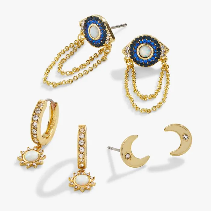 Evil Eye Celestial Earring Set Gold Women Alex And Ani Earrings