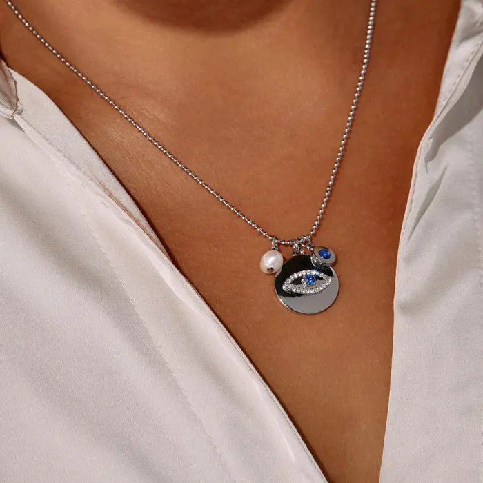 Evil Eye Charm Necklace And Stud Earring Gift Set Silver Women Alex And Ani Jewelry Sets Evil Eye Charm Necklace And Stud Earring Gift Set Silver Women Alex And Ani Jewelry Sets