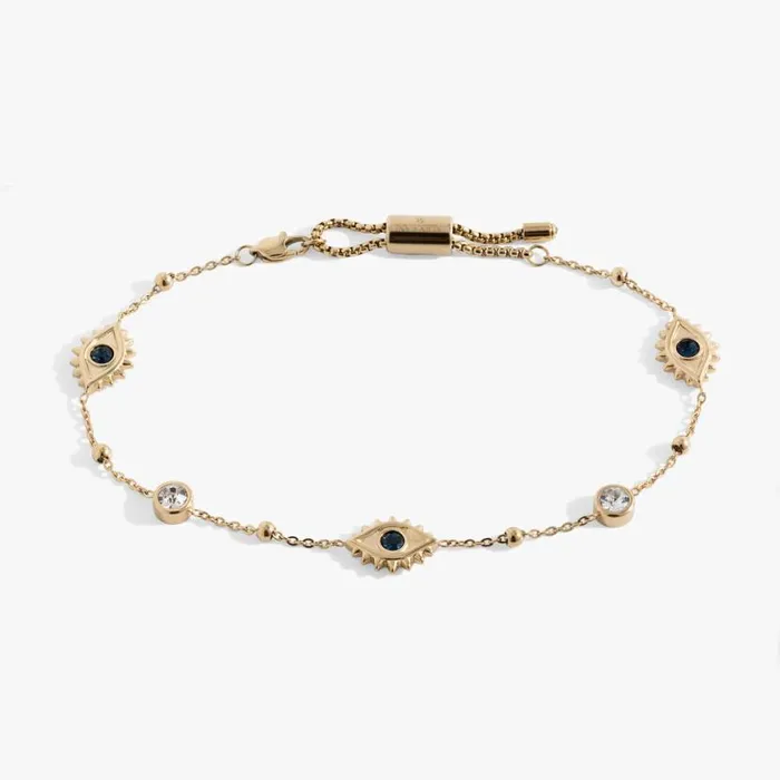 Evil Eye Crystal Anklet Stainless Steel Gold Women Alex And Ani Anklets