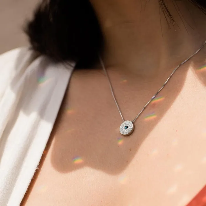 Evil Eye Crystal Charm Necklace Sterling Silver Women Alex And Ani Strength Protection Evil Eye Crystal Charm Necklace Sterling Silver Women Alex And Ani Strength Protection