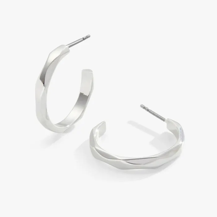 Faceted Hoop Earrings Gold Women Alex And Ani Earrings