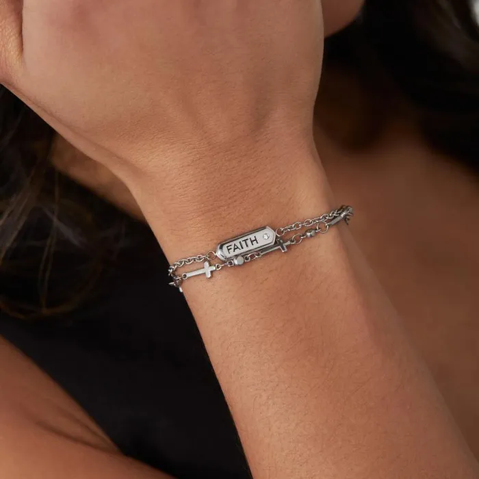Faith Stranded Bracelet Set Stainless Steel Silver Women Alex And Ani Bracelets Faith Stranded Bracelet Set Stainless Steel Silver Women Alex And Ani Bracelets
